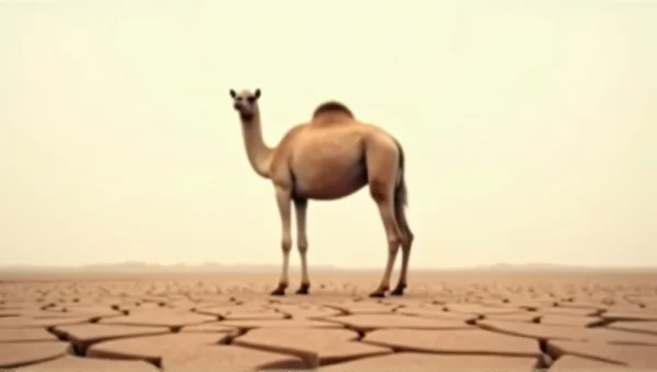 Brown Camel Standing on Cracked Soil Landscape