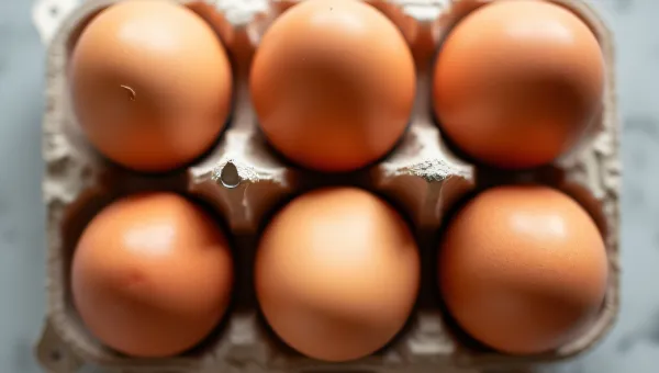 Brown Eggs on Cardboard Tray Arrangement