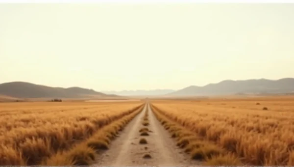 Brown Open Field With Dirt Path Under Sky