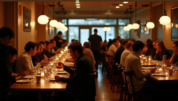 Bustling Restaurant Interior During Dinner Hour