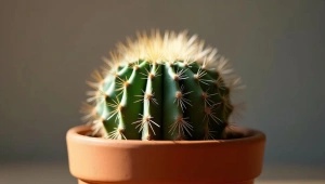 Cactus Plant Close-Up In Terracotta Pot