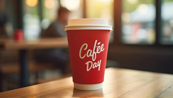 Cafe Coffee Day Cup On Wooden Table