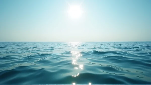 Calm Ocean Surface and Distant Horizon Reflection