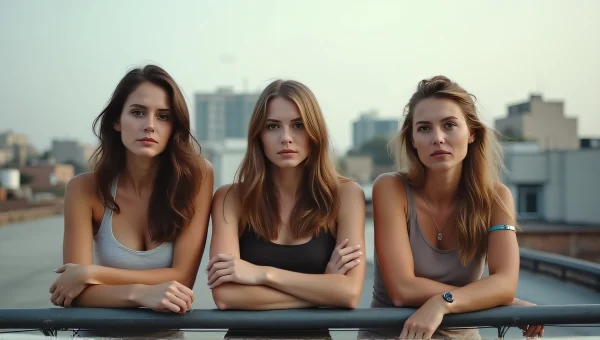 Candid Women Relaxing On Rooftop Bar In City