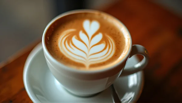 Cappuccino Cup Latte Art Lipstick Imprint Close-Up