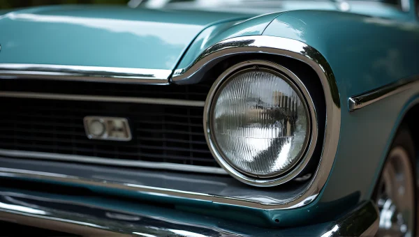 Car Grille And Headlight Close-Up With Chrome Details