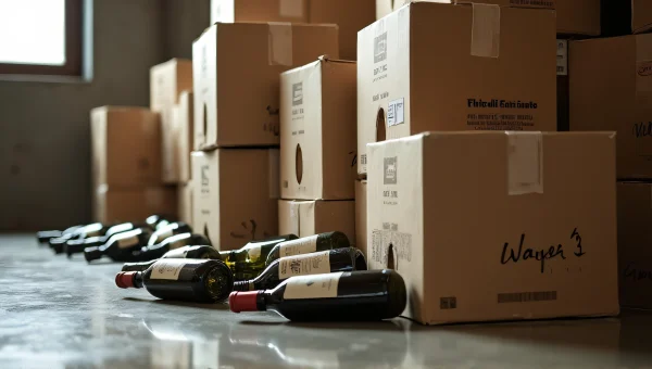 Cardboard Wine Boxes With Glass Bottles Spilling