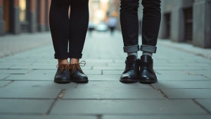 Casual Footwear Style Side By Side On Sidewalk