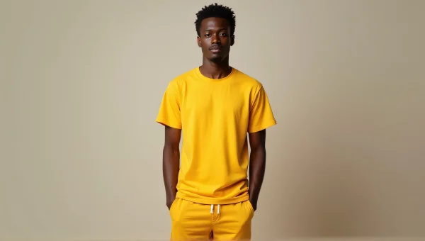 Casual Male Fashion Portrait In Yellow Outfit