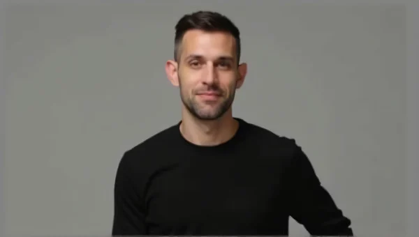 Casual Male Portrait in Black Crew-Neck Shirt