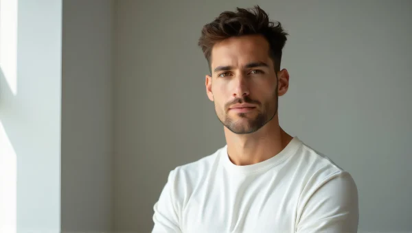 Casual Man Portrait in Soft Light Environment