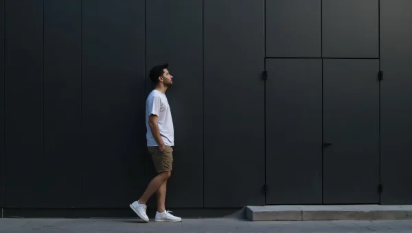 Casual Man Portrait Urban Minimalism Profile