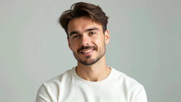 Casual Man in White Pullover Portrait Shot