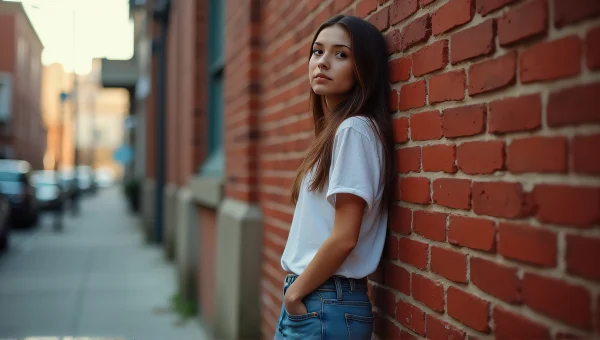 Casual Woman Urban Alley Portrait Soft Light