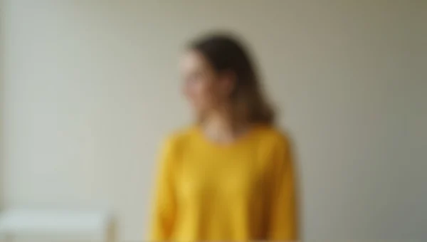 Casual Yellow Long-Sleeve Shirt Woman Portrait