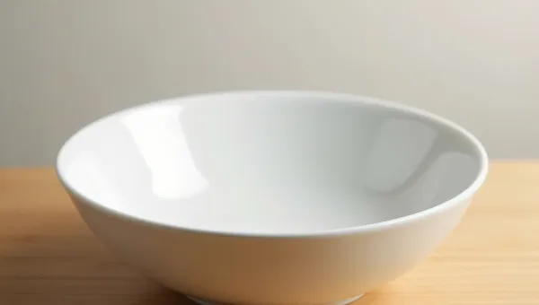 Ceramic Bowl On Wooden Table With Soft Daylight