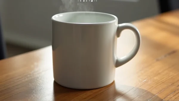 Ceramic Mug On Wooden Table With Soft Lighting