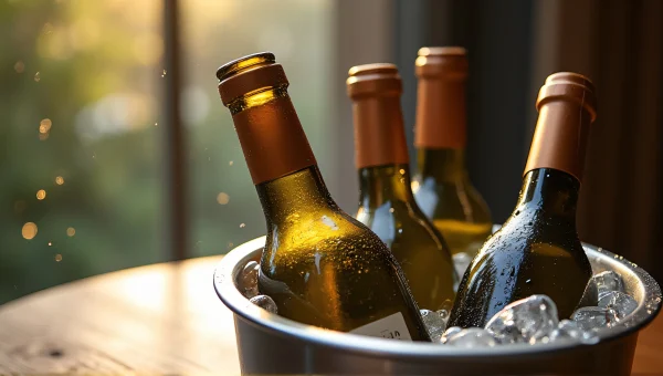 Chilled Wine Bottles Ice Bucket Relaxed Dining