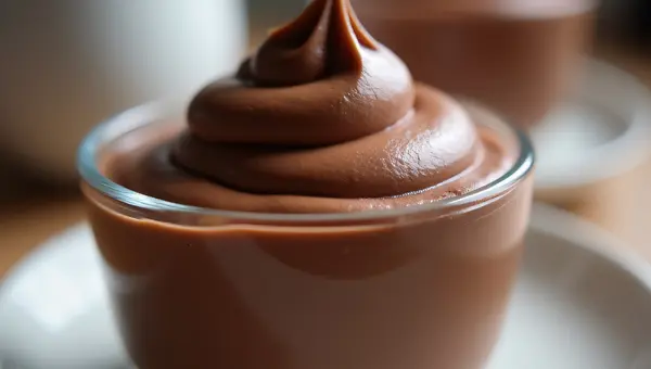 Chocolate Mousse Dessert In Glass Ramekin