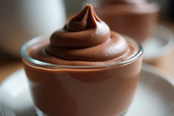 Chocolate Mousse Dessert In Glass Ramekin