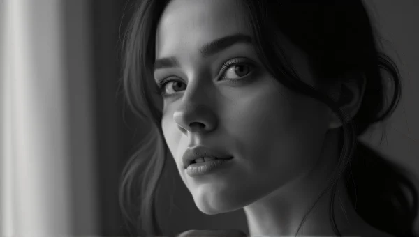 Cinematic Grayscale Portrait Of Woman’s Face