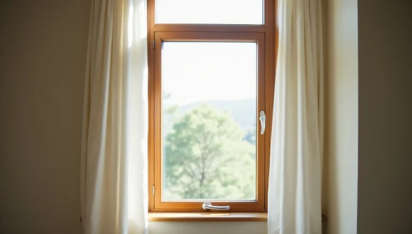 Clear Glass Window With Wooden Frame In Natural Light