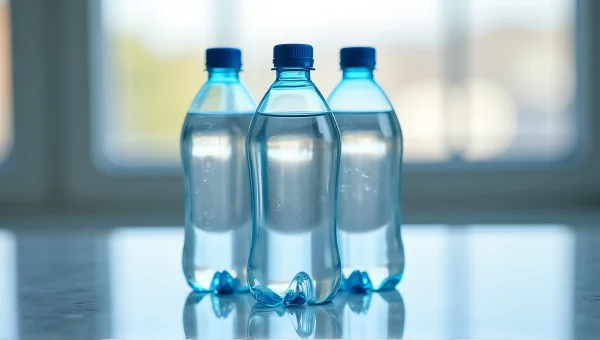 Clear Water Bottles Triangular Formation Reflection