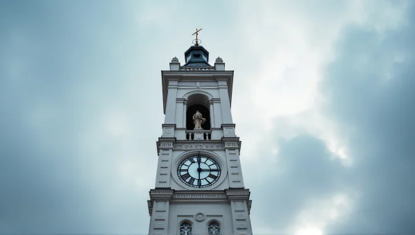 Clock Tower Architecture Against Dramatic Sky