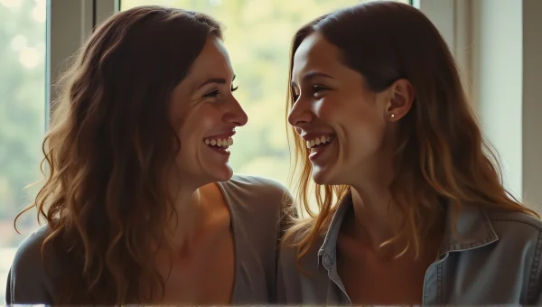Close Friends Laughing Together Natural Light