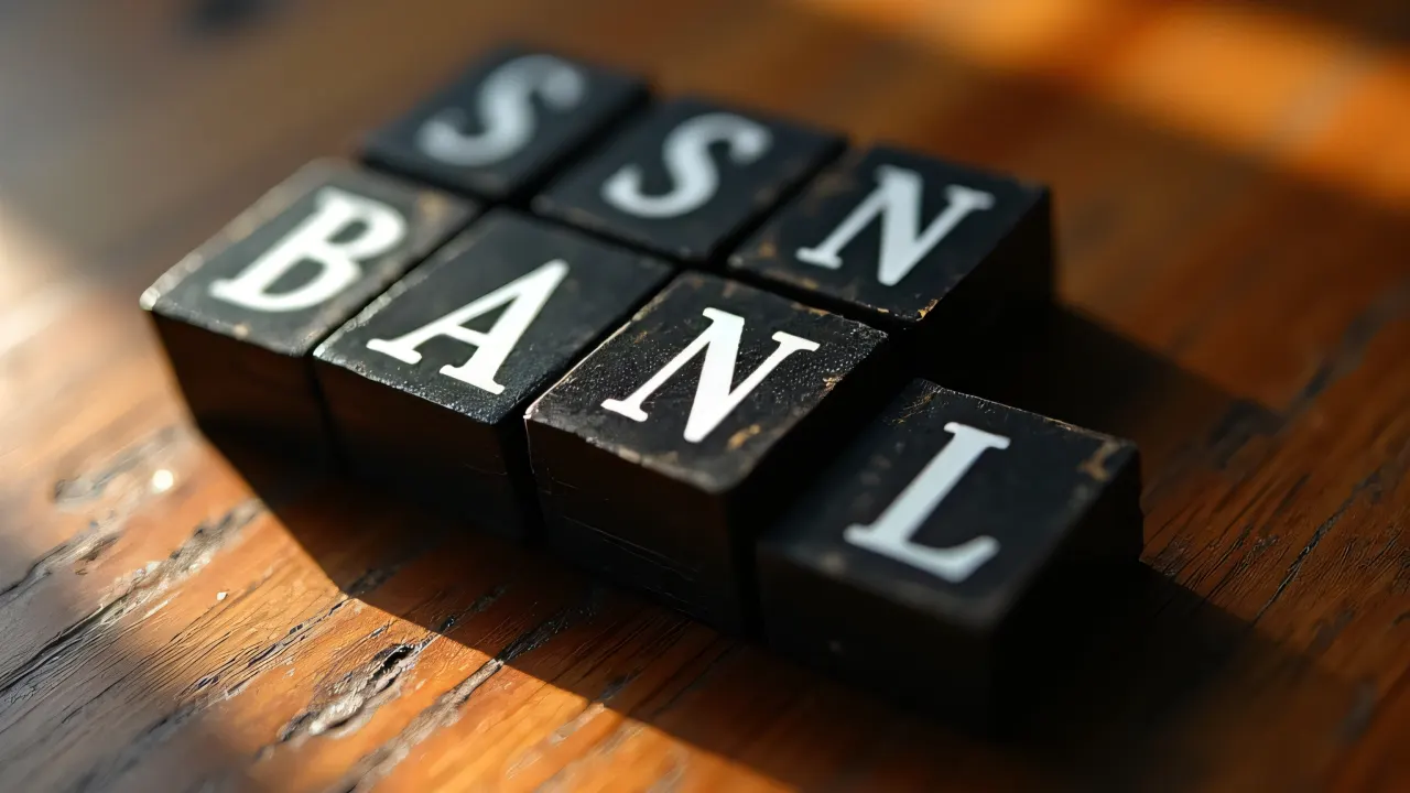 Close-up view of black coffee text blocks stacked on a wooden table.