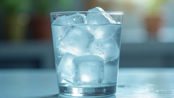 Close-Up Clear Drinking Glass With Ice Water