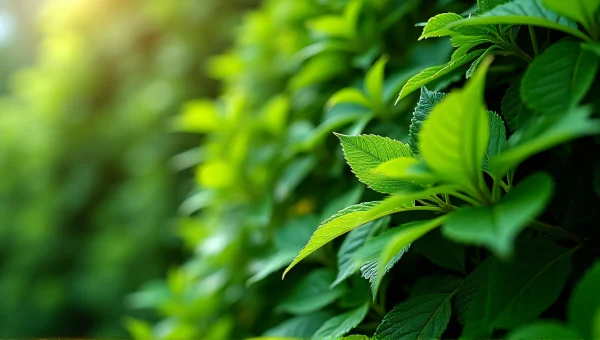Close-Up Dense Green Shrubbery With Leaf Textures