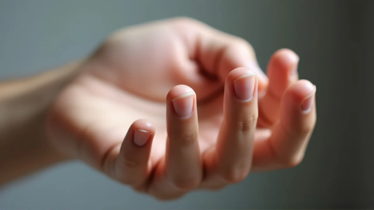 High-detail close-up of a human hand showing fingertips and knuckles.