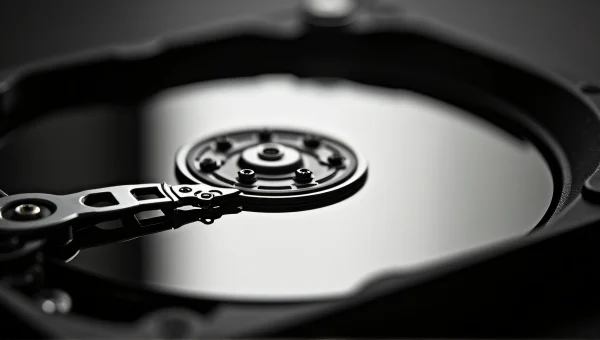 Close-Up Hard Disk Drive Platter Macro Detail