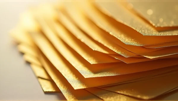 Close-Up Layered Gold Paper Cut Art