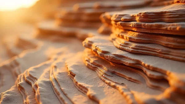 Close-Up Layered Sandstone Rock Texture Detail