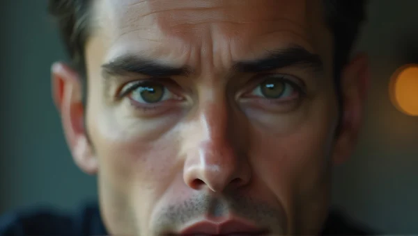 Close-Up Man’s Face Neutral Expression Soft Light