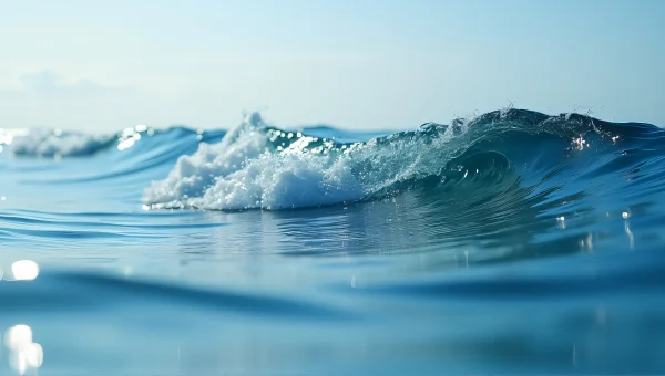 Close-Up Ocean Surface With Glistening Waves
