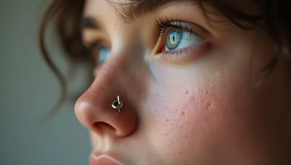 Close-Up Portrait Person With Nose Ring Details