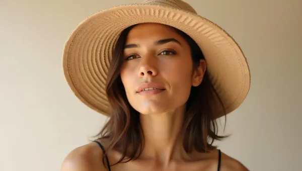 Close-Up Portrait Of Person In Sun Hat