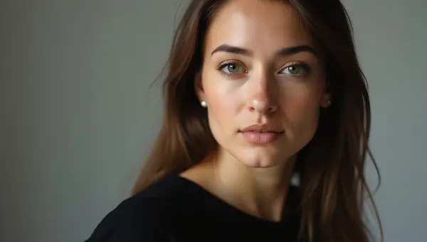 Close-Up Portrait of Woman in Black Top