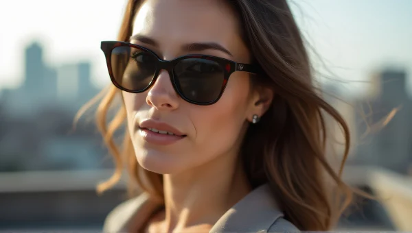 Close-Up Portrait of Woman in Sunglasses Urban Setting