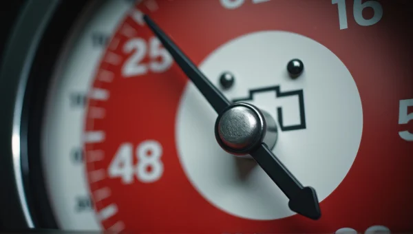 Close-Up Red White Metal Gauge with Numbers