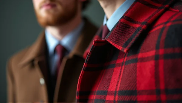 Close-Up Textures Of Stylish Plaid Lapels