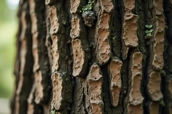 Close-Up Tree Trunk Texture With Lichen Detail