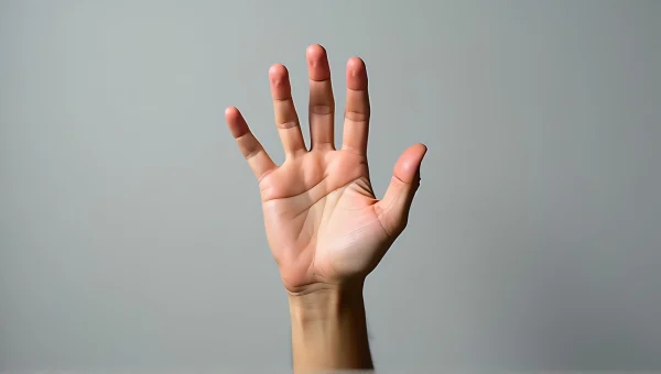 Close-Up View of Human Hand Palm Textures