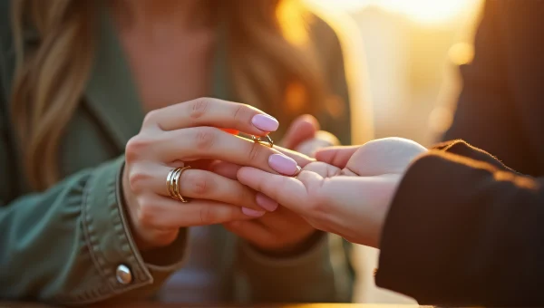 Close-Up of Woman Placing Ring on Hand