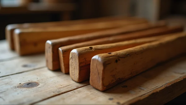 Close-Up Wooden Rack On Farmhouse Table