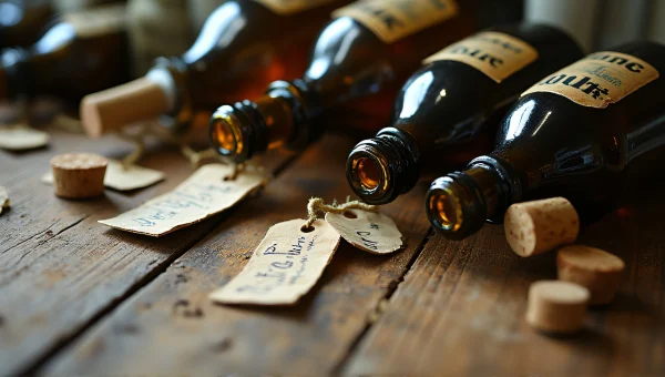 Cluttered Tabletop With Glass Bottles And Tags