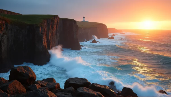 Coastal Cliff Landscape with Turbulent Sea